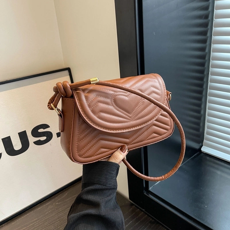 Women's Pu Leather Solid Color Elegant Square Magnetic Buckle Shoulder Bag