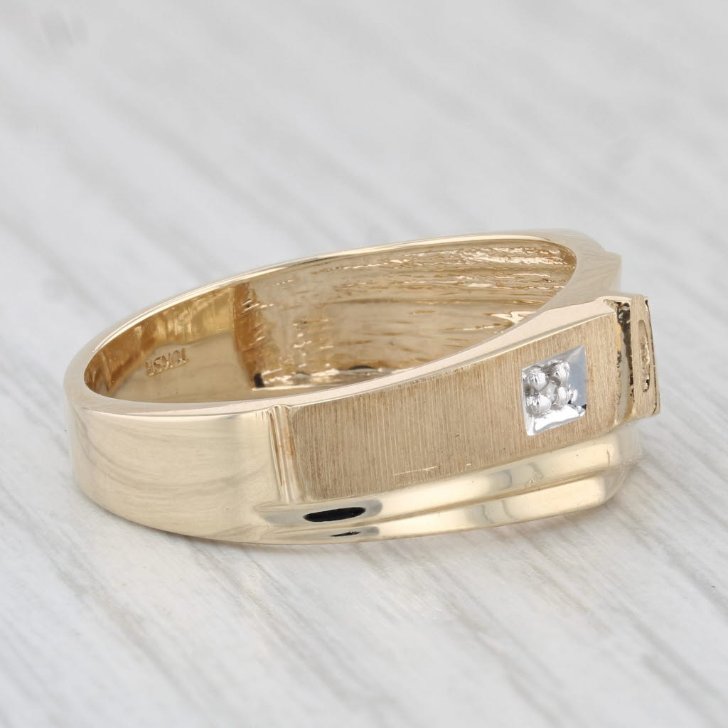 DAD Ring 10k Yellow Gold Size 10 Diamond Accents Gift Keepsake