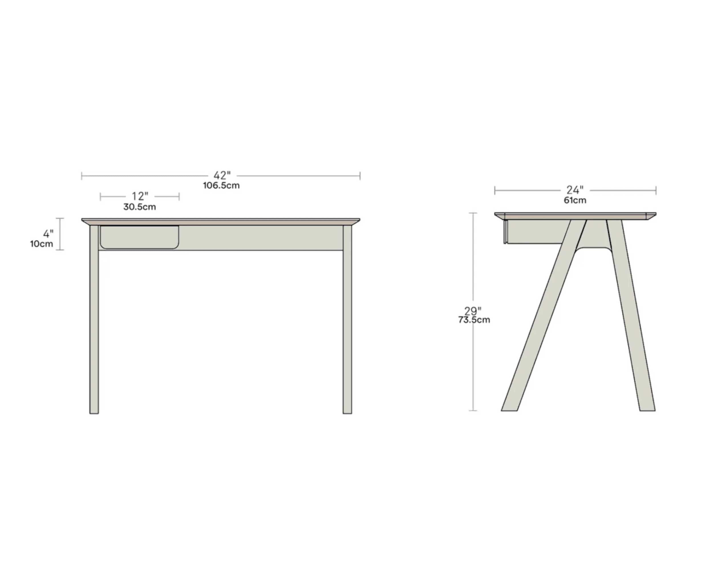 Blu Dot Stash Desk. Walnut/Putty Grey