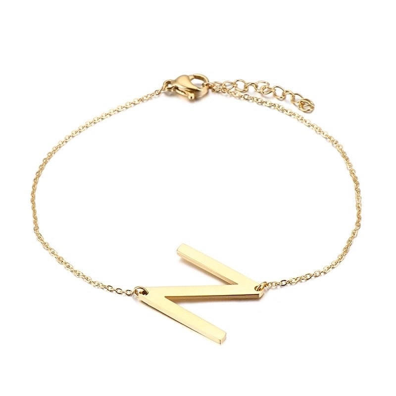 Fashion Letter Titanium Steel 18K Gold Plated Bracelets In Bulk