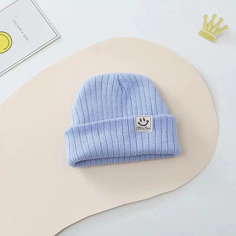 Popular Smile Face Baby Wool Hat Autumn And Winter Warm Boys And Girls Baby Knitted Hat Children One-piece Delivery