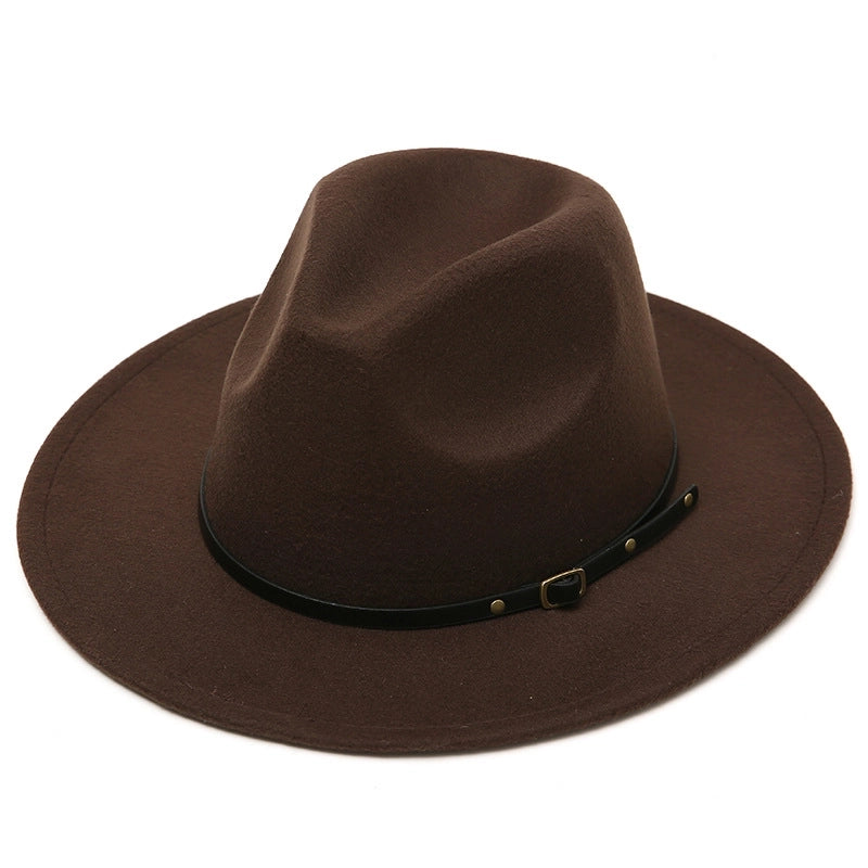 New Retro Women's Jazz Hat British Versatile Simple Woolen Hat Jazz Hat