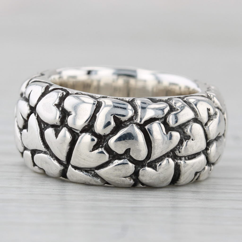 Pandora Lotsa Love Sterling Silver Ring Size 5.25 Band Statement Retired