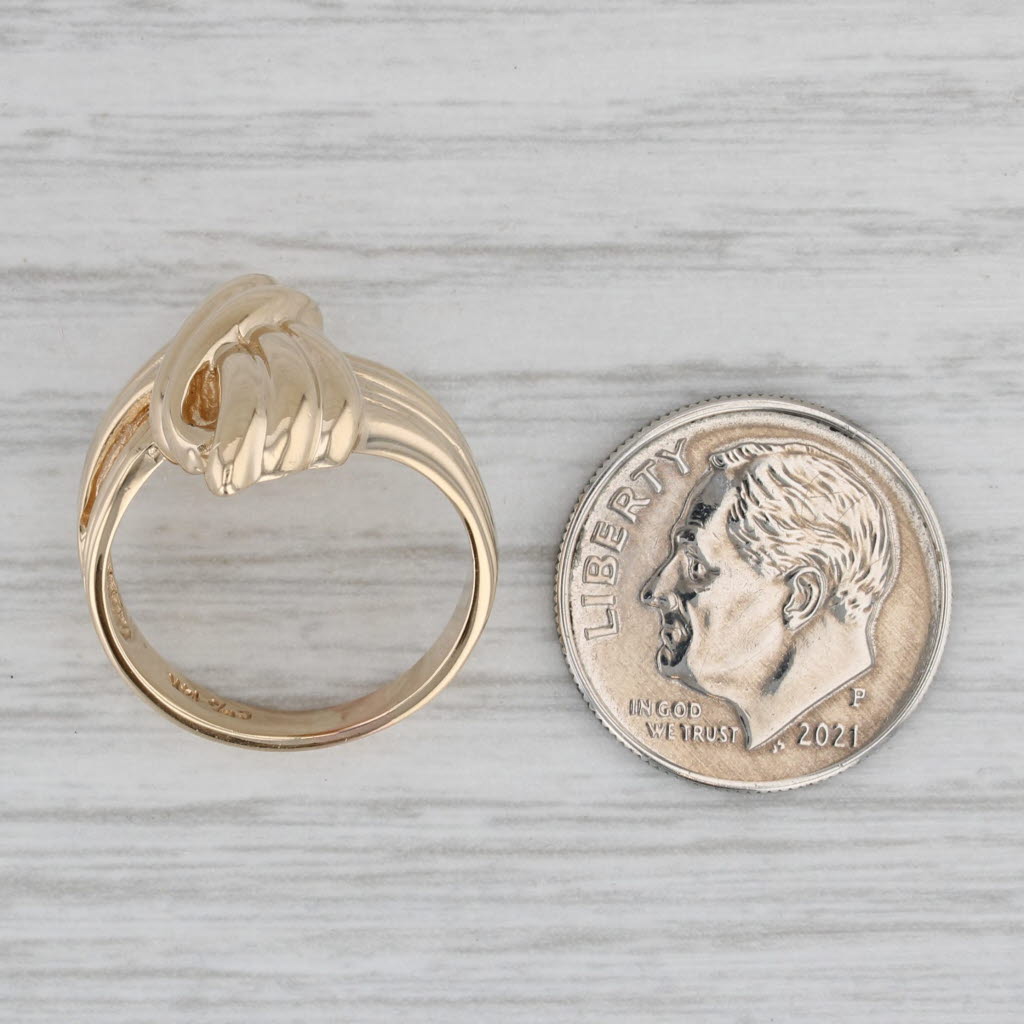 Knot Work Bypass Ring 14k Yellow Gold Size 5.5