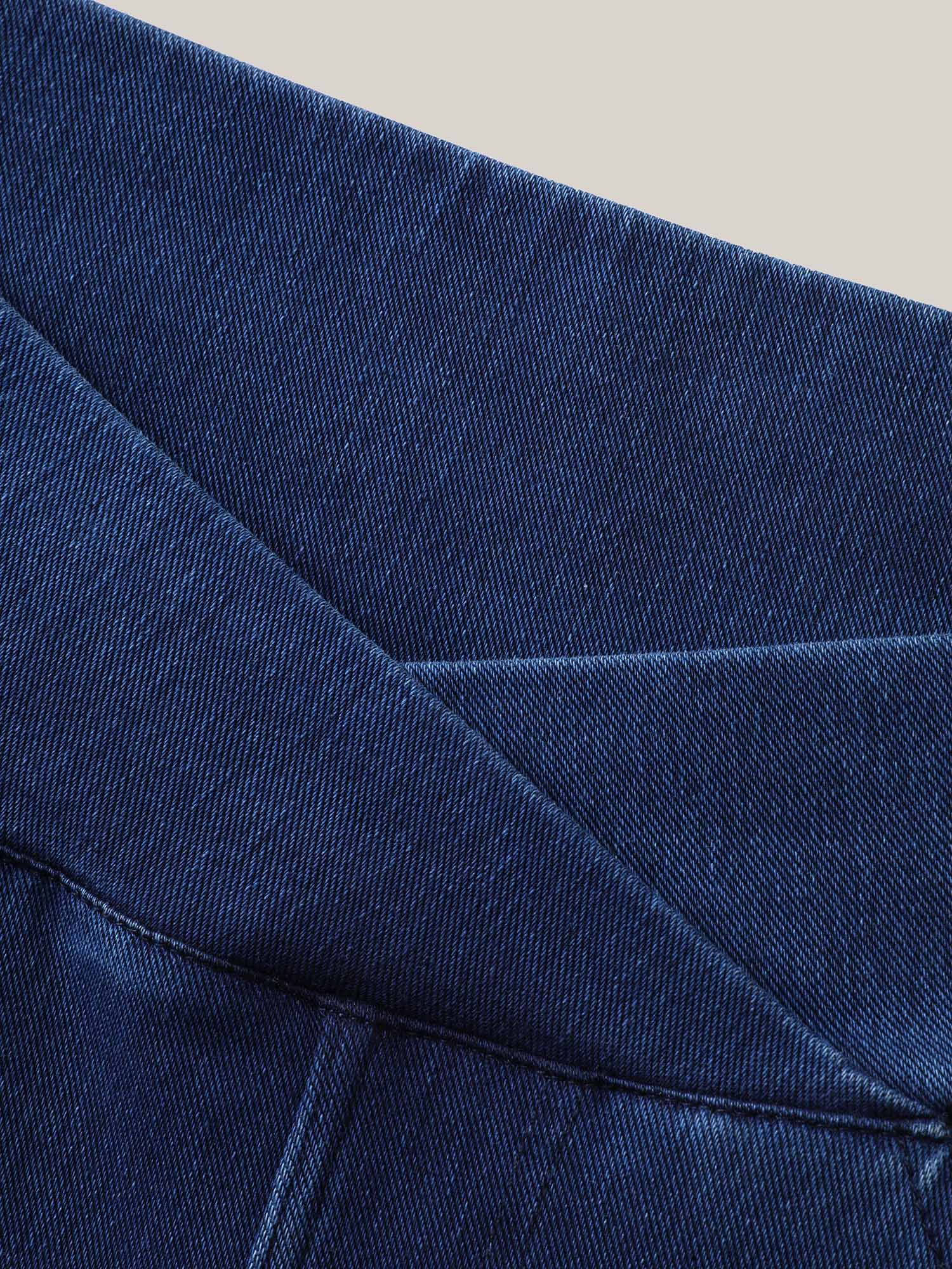 Overlap Hem Yoga Stretch Skinny Knit Jeans