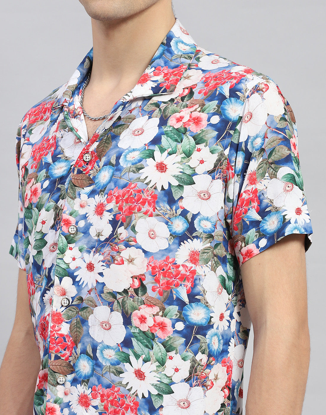 Men Multicolor Floral Print Round Neck Half Sleeve Cords Set