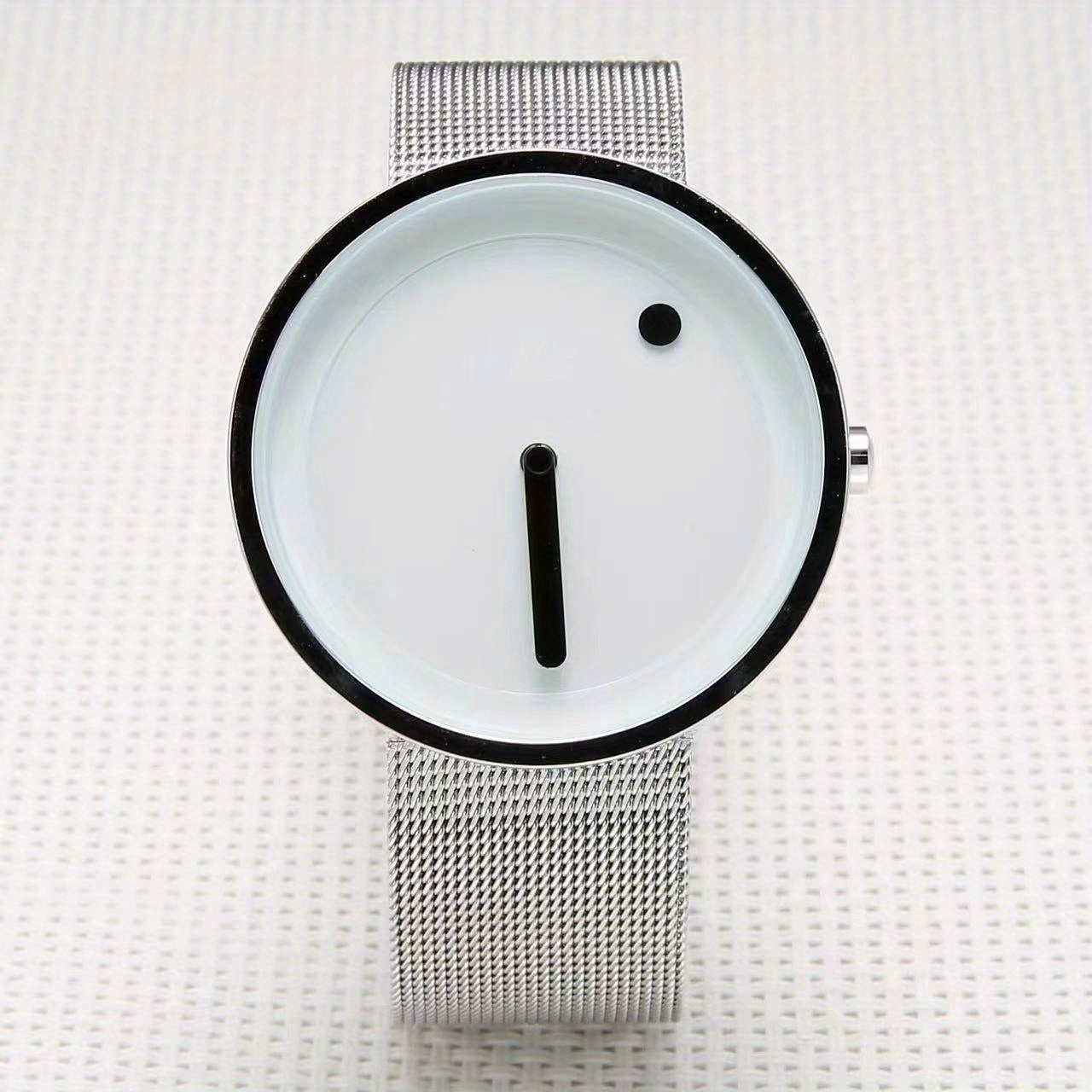 Simple Dot Watch For Men Pointer Alloy Round Wrist Watch With Steel Belt Men's Accessories