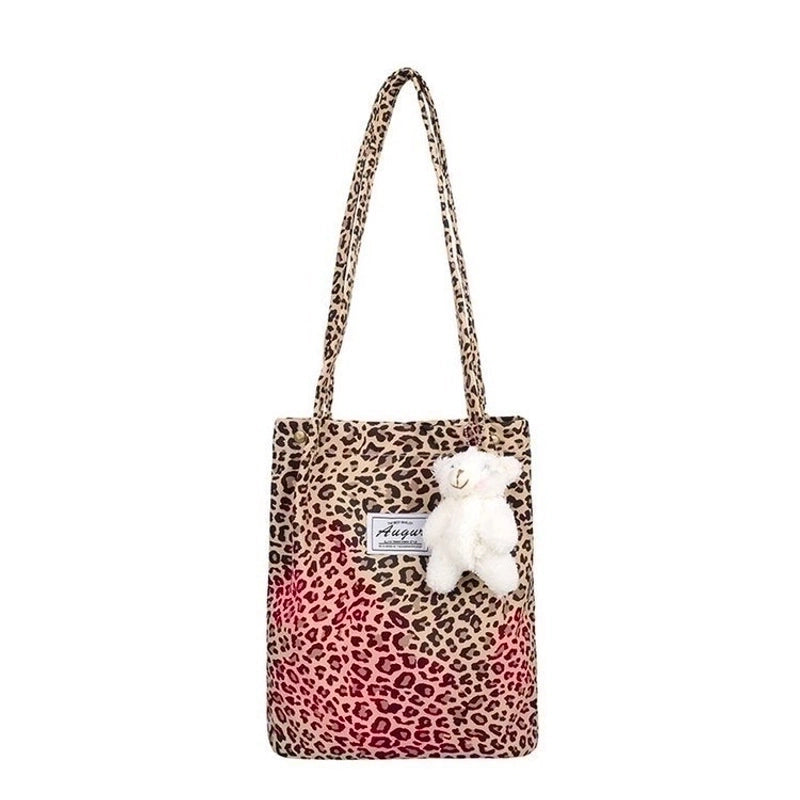 Women's Fashion Cheetah Print Nylon Shopping Bags