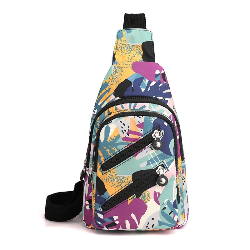 Women's Chest Bag New  Fashionable Women's Shoulder Messenger Bag Fashionable Casual Printed Chest Small Backpack