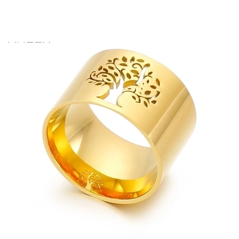 Titanium Steel 18K Gold Plated Fashion Plating Flower