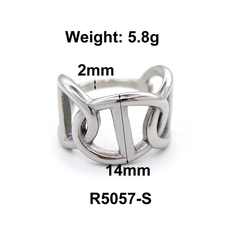 Fashion Solid Color 304 Stainless Steel Titanium Steel 18K Gold Plated Plating Rings