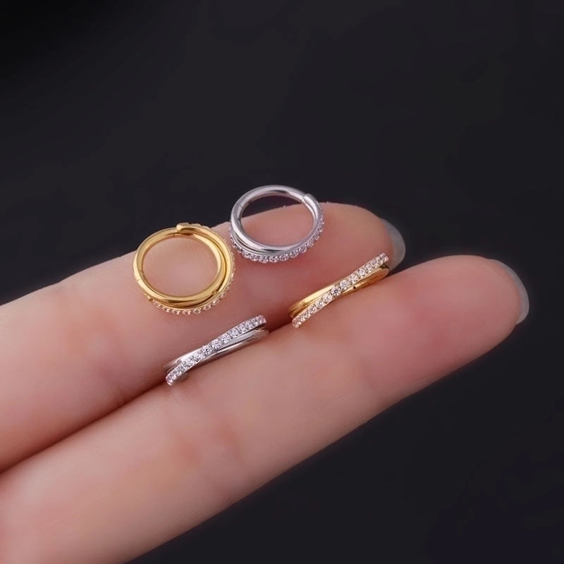 Nose Rings & Studs Fashion Geometric 316L Stainless Steel  Plating