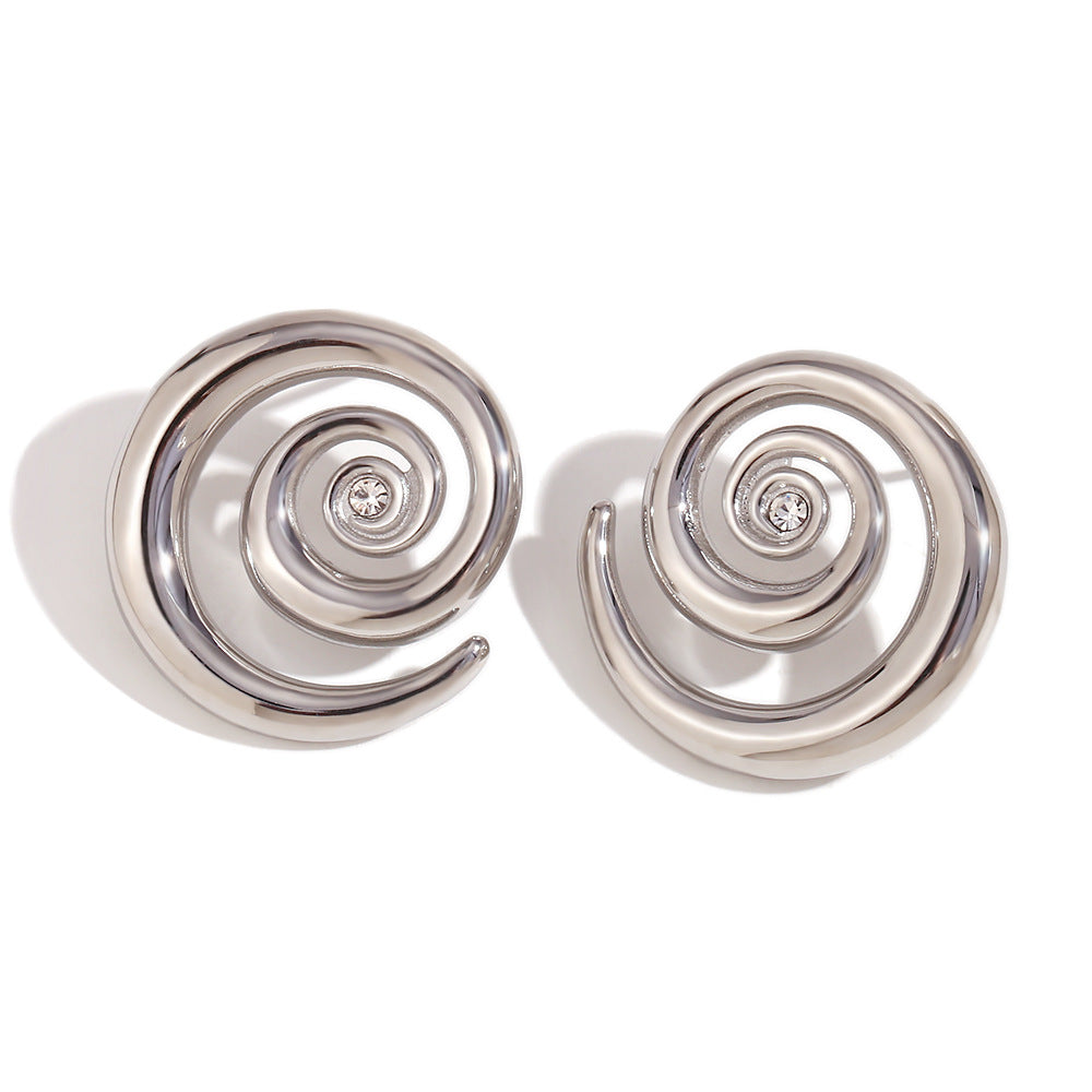 Fashion Triangle Circle Geometric Heart Stainless Steel 18K Gold Plated Earrings