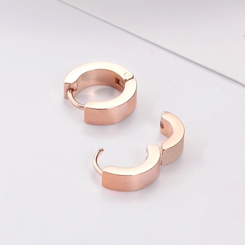 1 Piece Casual Solid Color Plating Titanium Steel Earrings