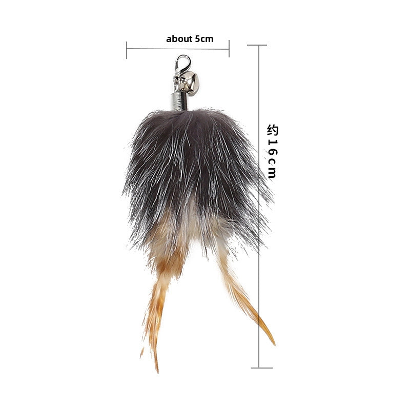 Cat Stick Replacement Head Cat Stick Feather Replacement Head Pearl Bird Cat Stick Accessories