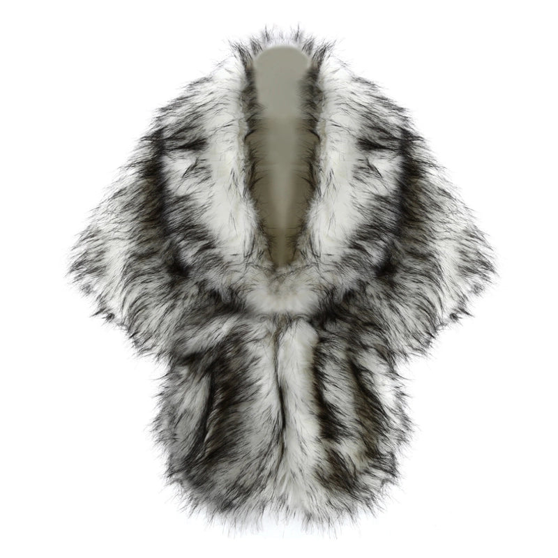 Women's Elegant Solid Color Faux Fur Polyester Shawl