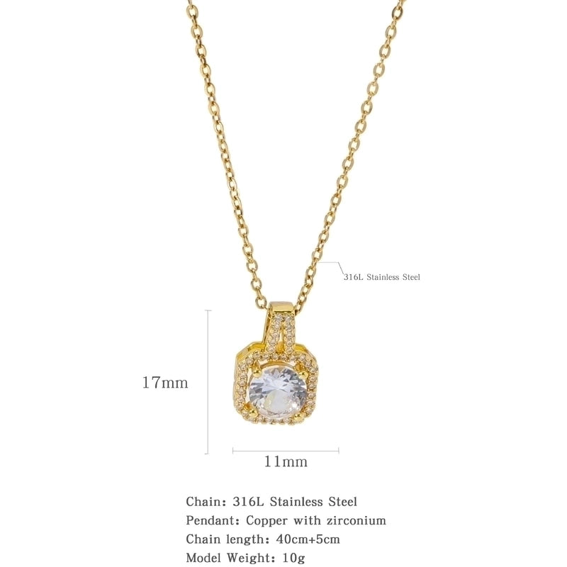 316L Stainless Steel  Copper Gold Plated Minimalist Classic Style Plating Constellation Pendant Necklace