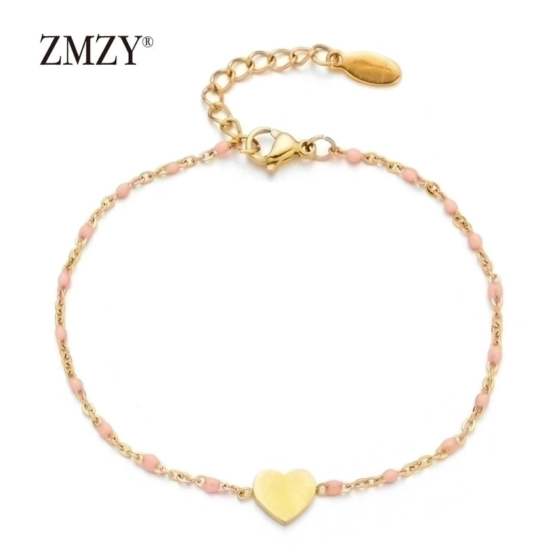 Minimalist Heart Shape Stainless Steel Plating Bracelets