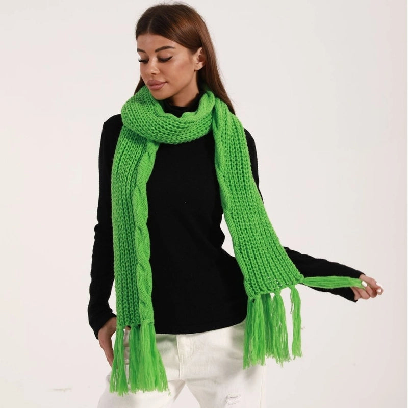 Women's Sweet Minimalist Solid Color Mohair Knitted Scarf