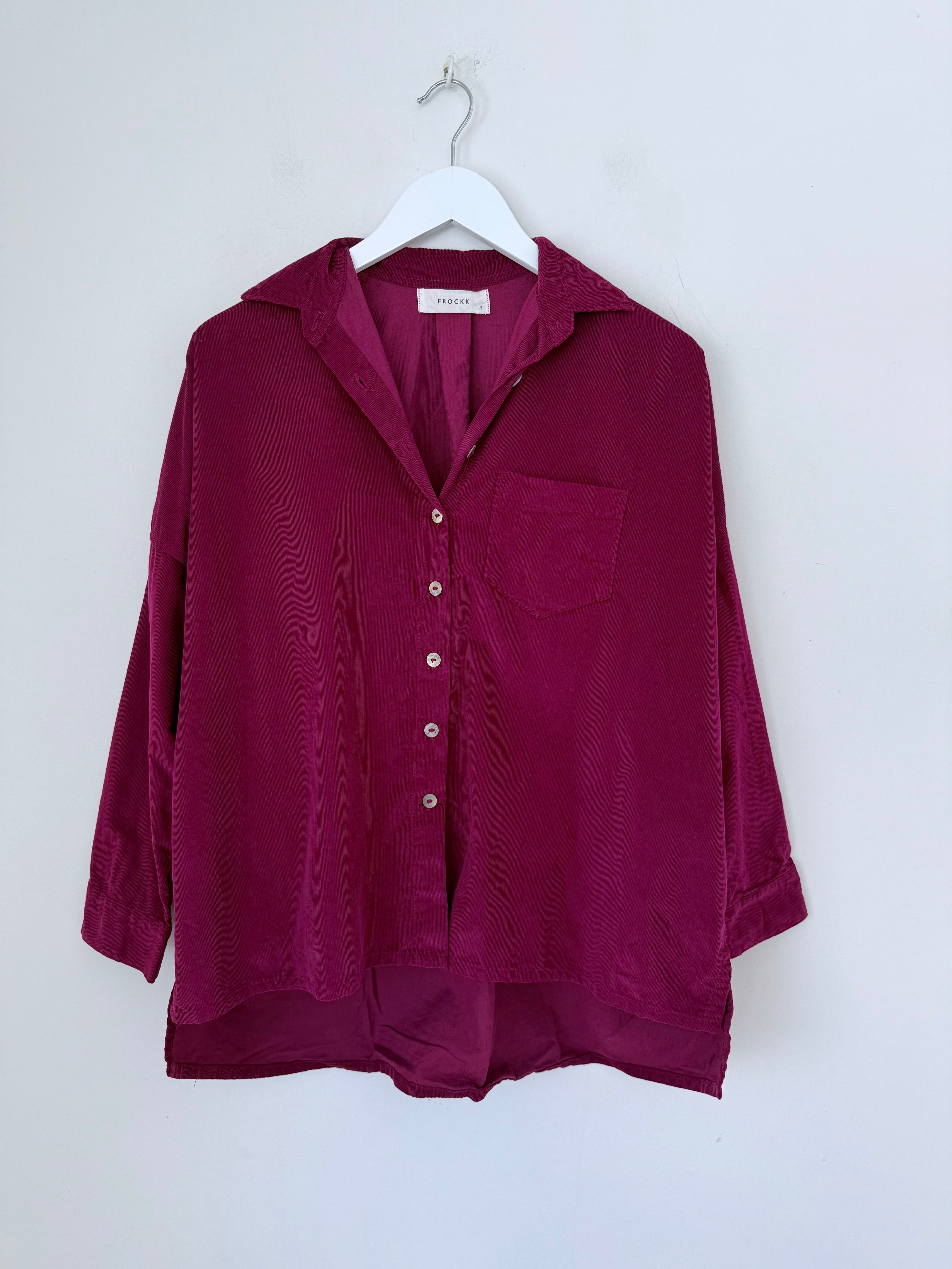 rosie shirt - merlot cord