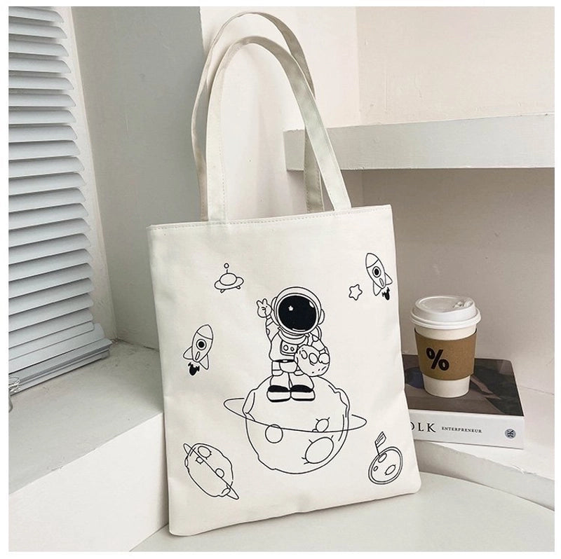 Women's Fashion Cartoon Oxford Cloth Shopping Bags