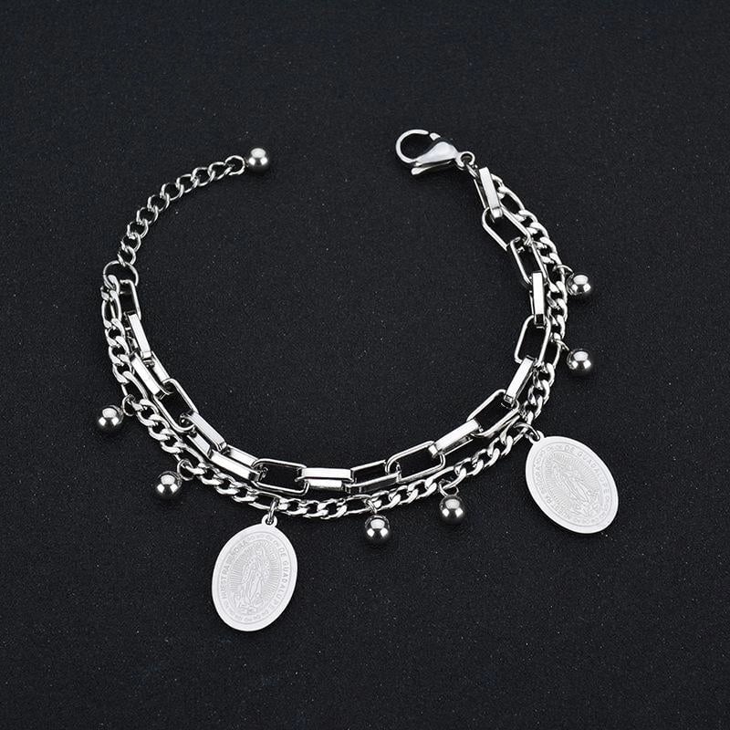 Fashion Geometric 304 Stainless Steel 18K Gold Plated No Inlaid Bracelets In Bulk