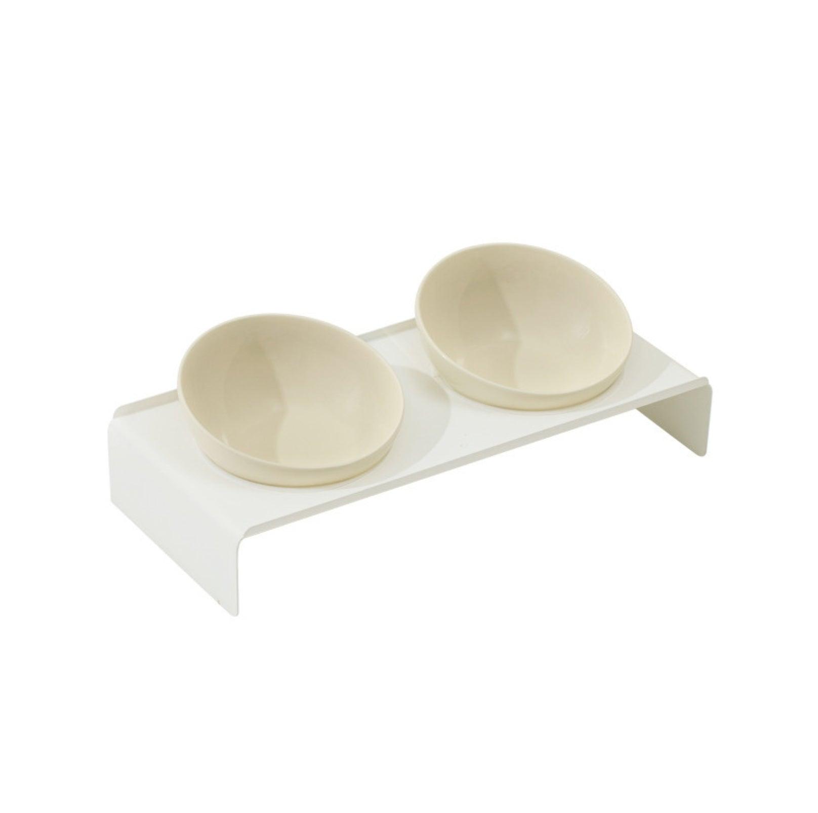 Adjustable Ceramic Pet Bowl with Arch Iron Stand