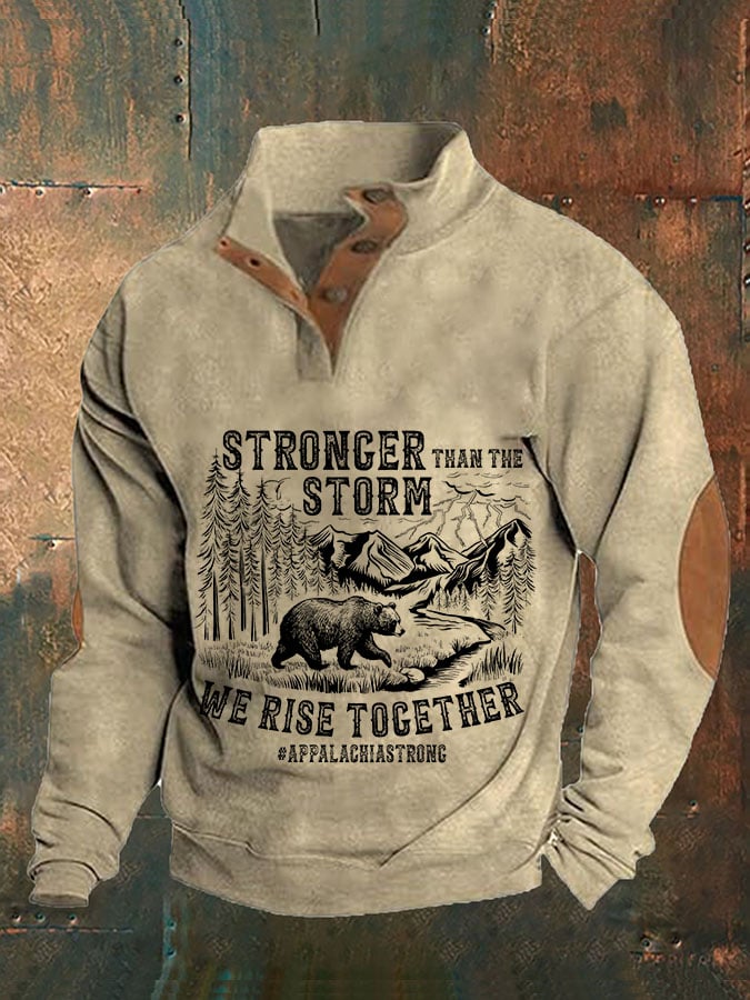 Stronger Than The Storm We Rise Together Print Sweatshirt