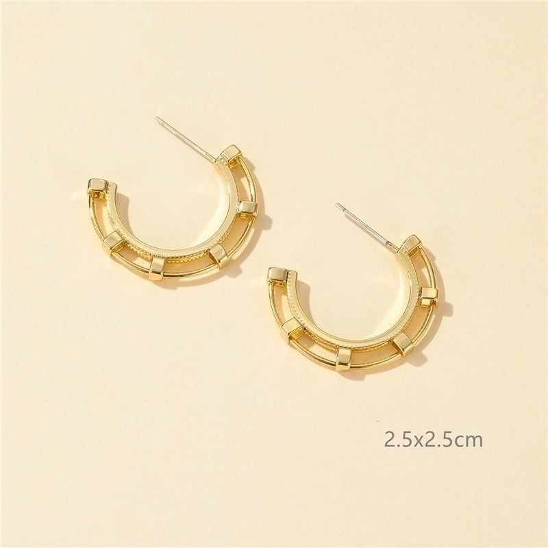 1 Pair Classic Style Commute Solid Color Plating Brass Gold Plated Drop Earrings