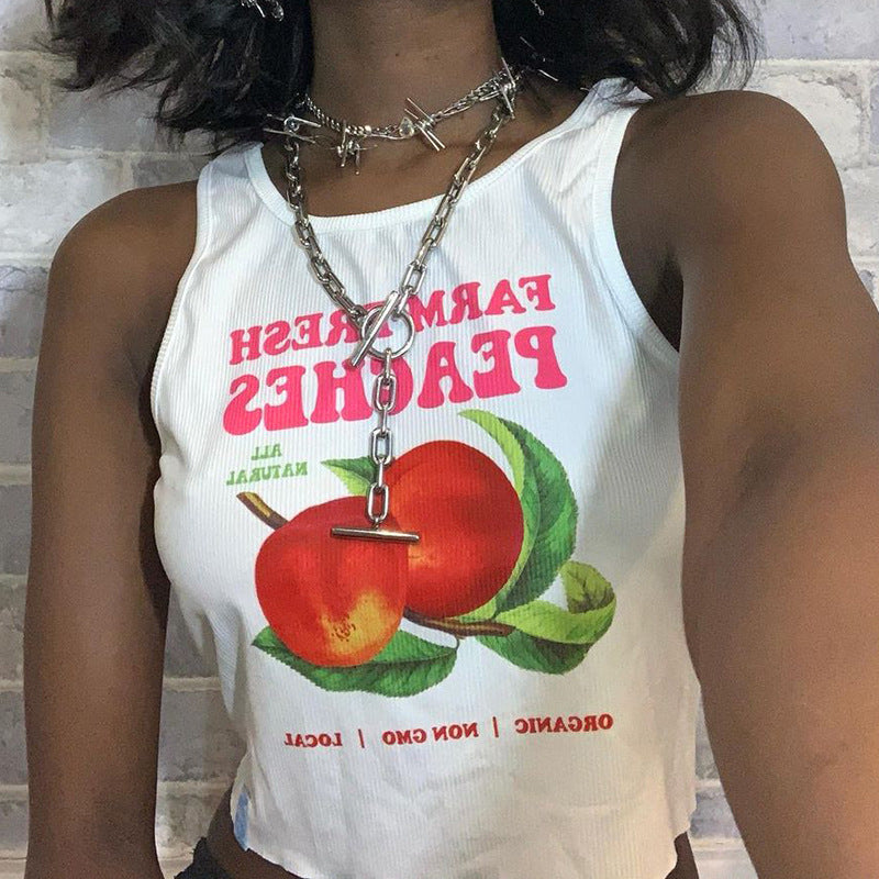 Farm Fresh Peaches Ribbed Top