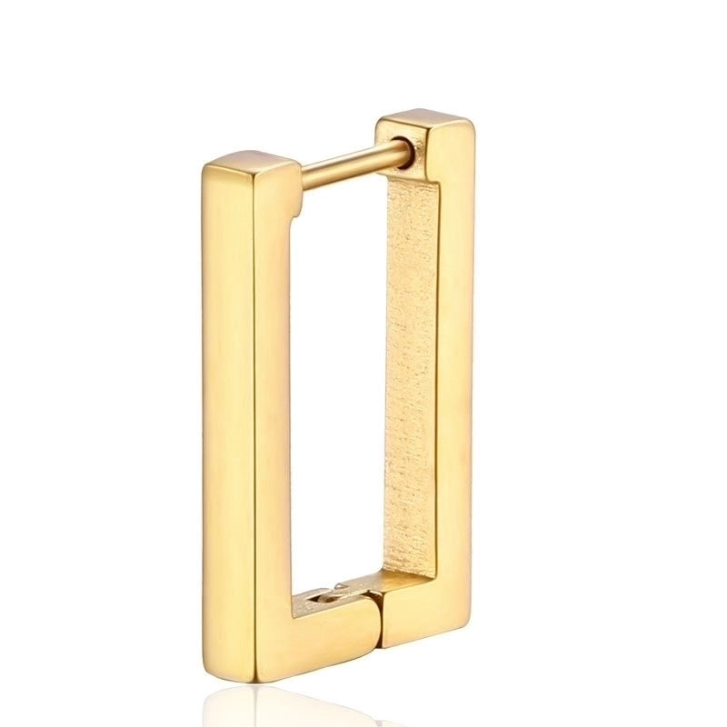 1 Piece Hip-Hop Rock Minimalist Star Heart Shape Metal Button 304 Stainless Steel Copper Gold Plated Hoop Earrings