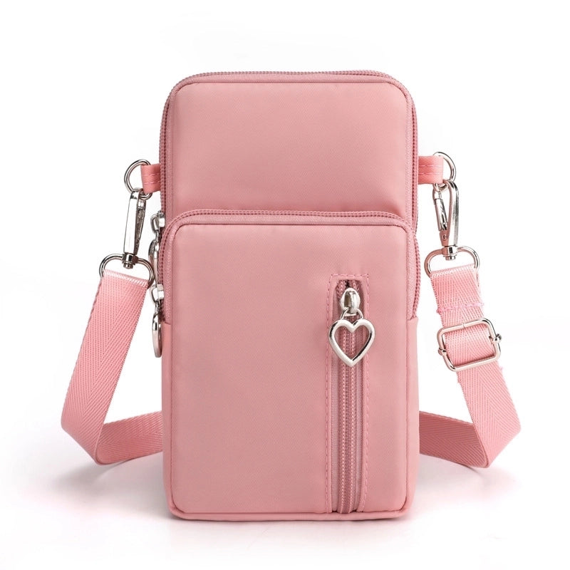 Women'S Nylon Solid Color Fashion Zipper Phone Wallet