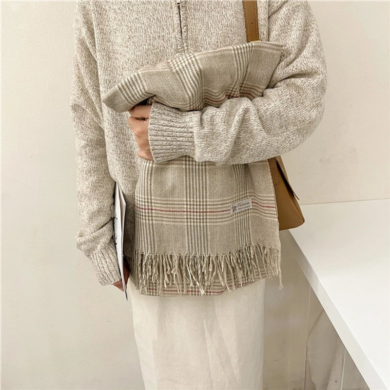 Women's Basic Stripe Viscose Fiber Scarf
