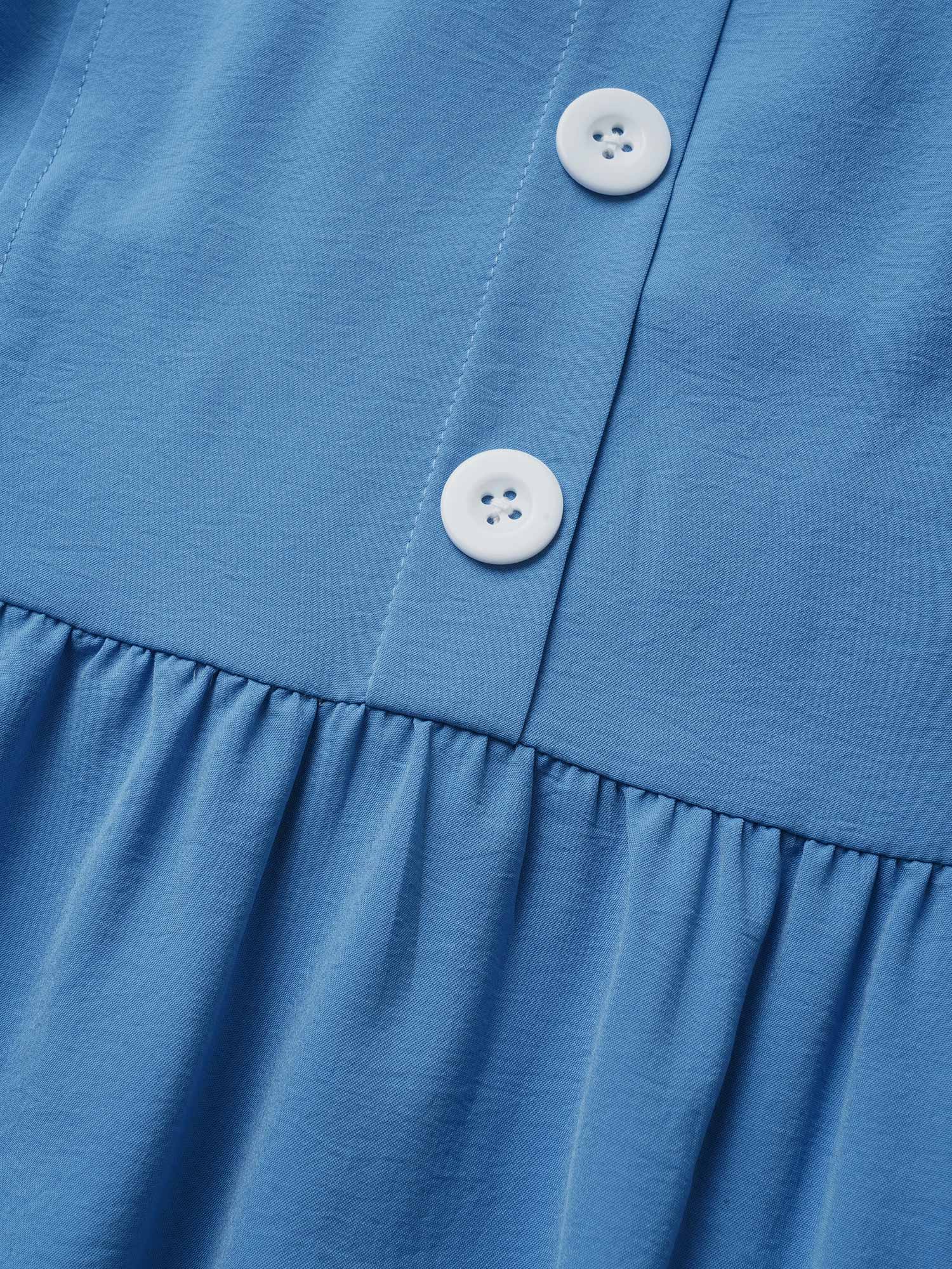 Contrast Webbing Button Detail Midi Dress