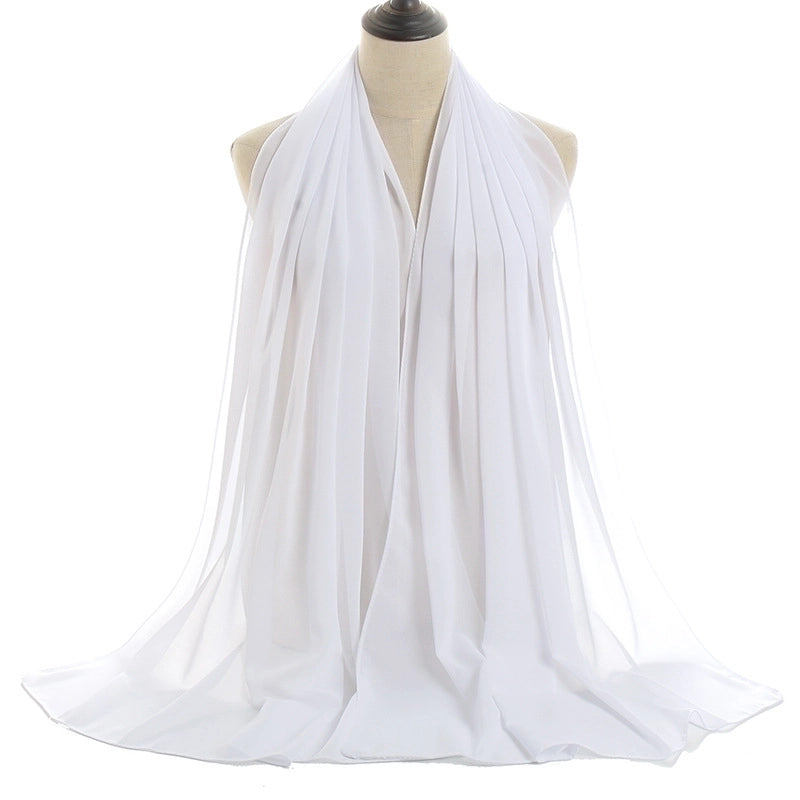 Fashion Solid Color Chiffon Printing Chiffon Scarves