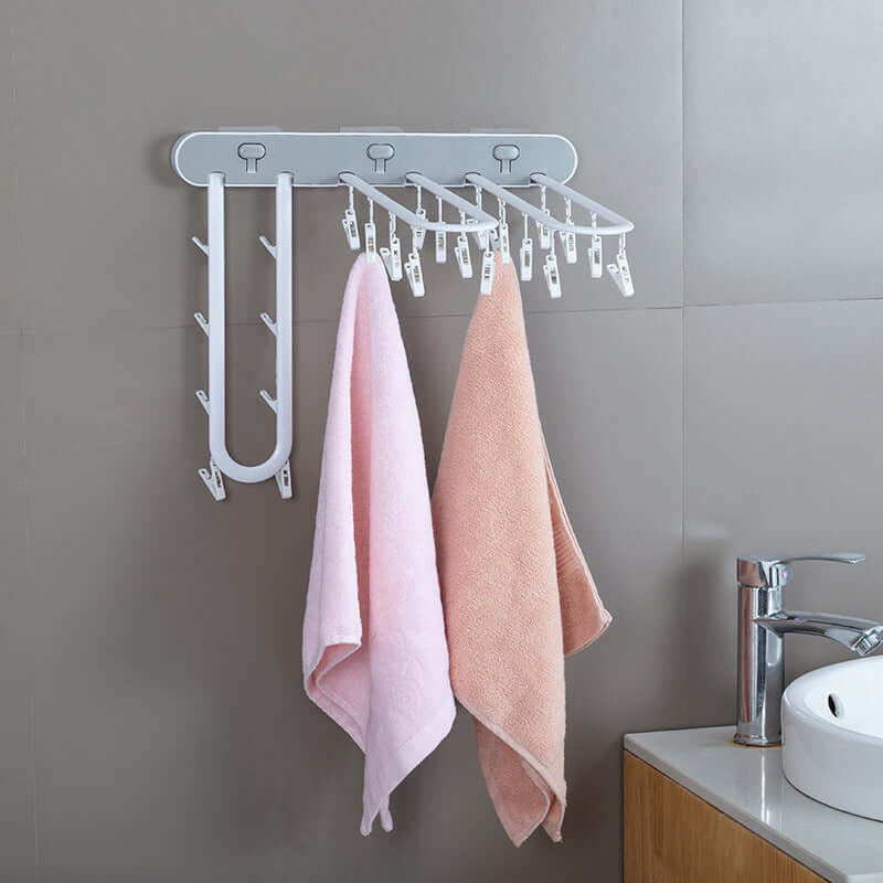 Multi-Clip hanging clothes hanger