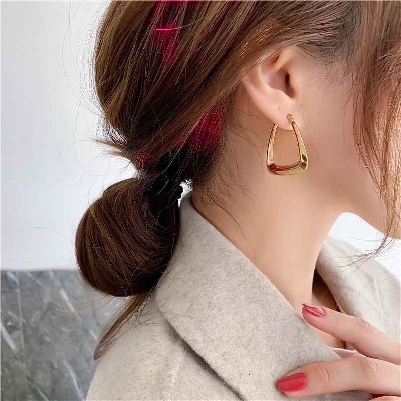 1 Pair Minimalist Solid Color Plating Stainless Steel Gold Plated Earrings