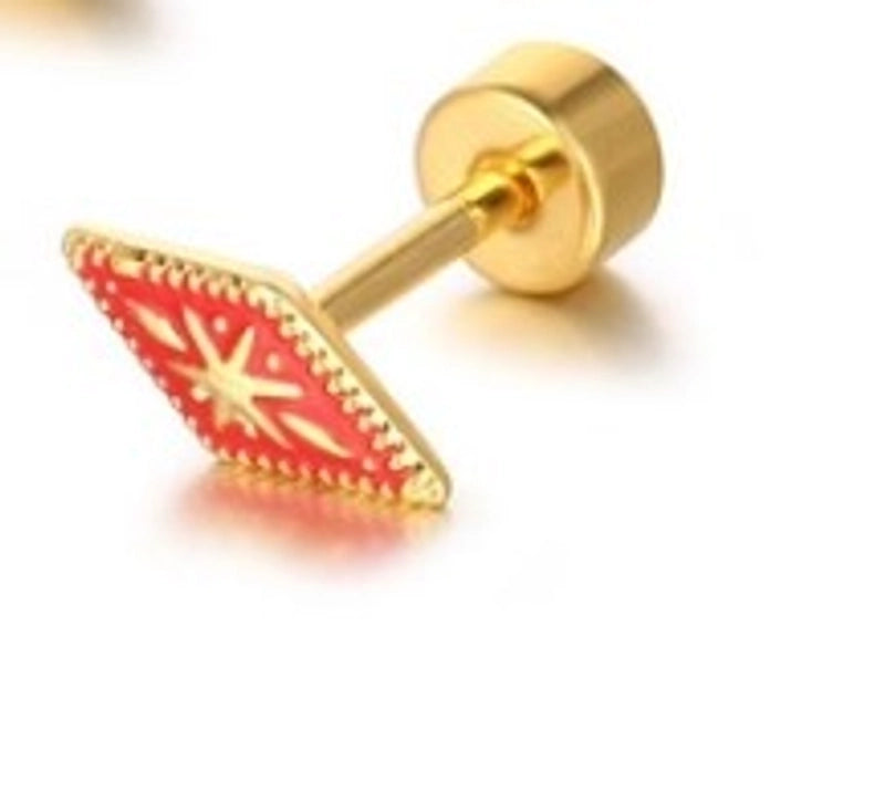 1 Piece Minimalist Geometric Plating 304 Stainless Steel Ear Studs