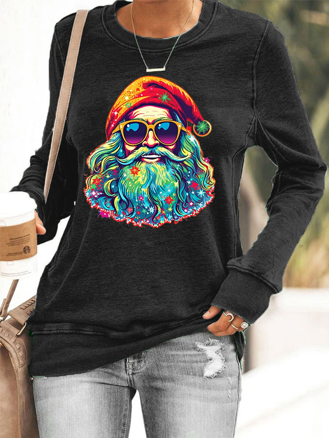 Women's Christmas Hippie Santa Casual Sweatshirt