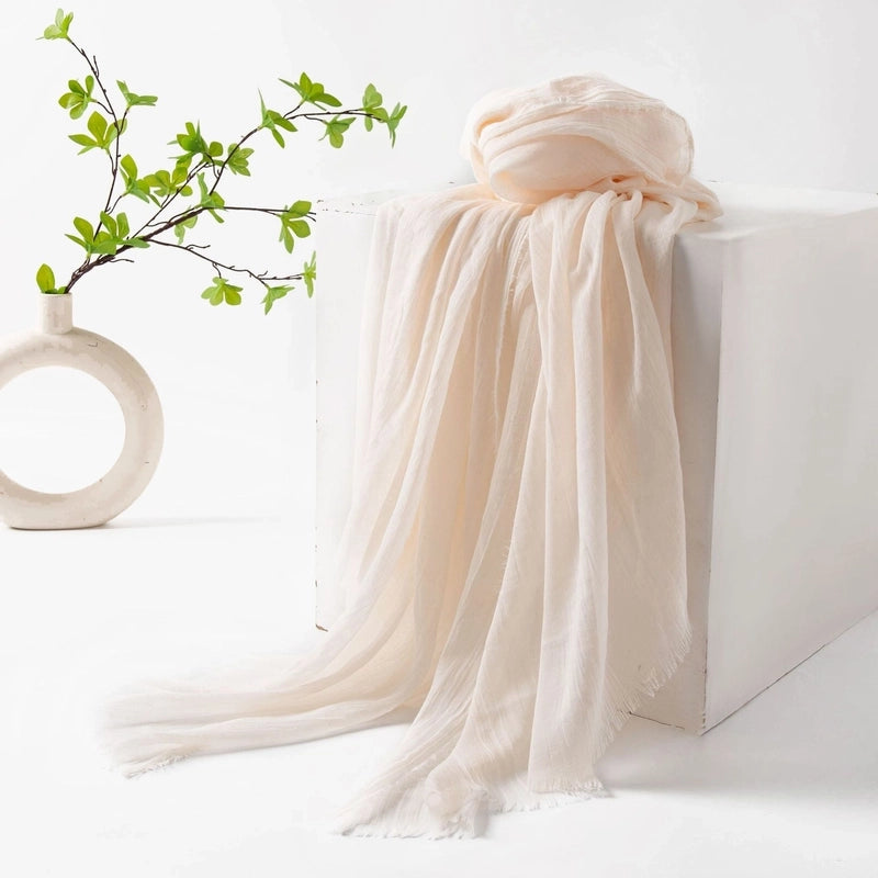 Women's Minimalist Solid Color Polyester Silk Scarf