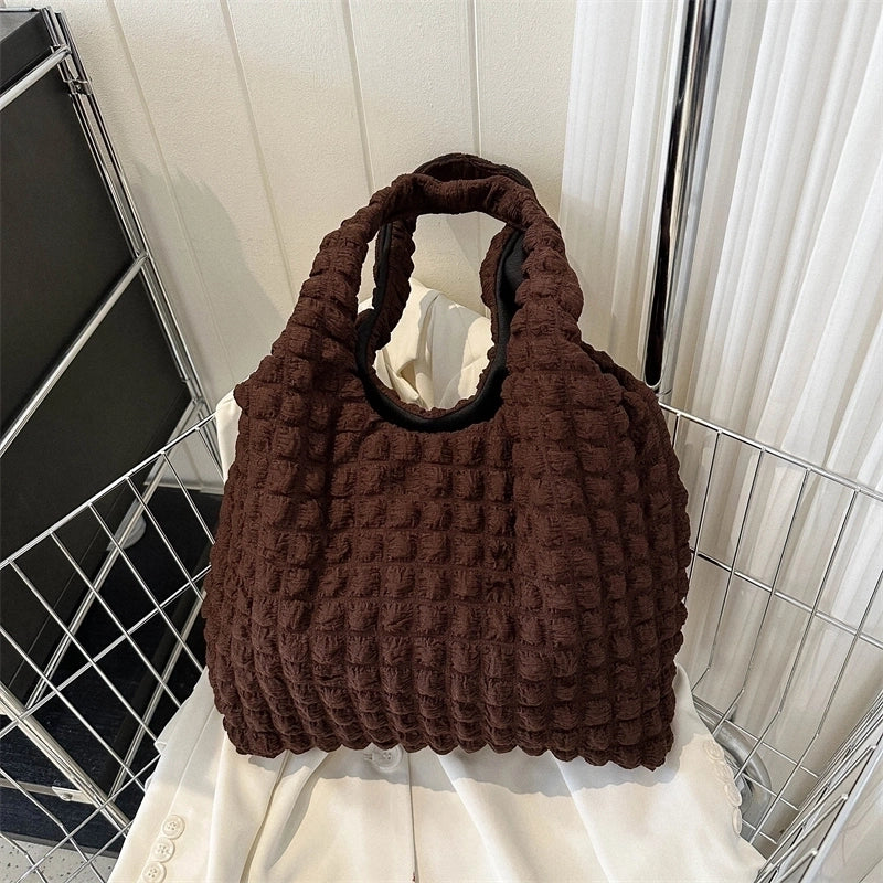 Women's All Seasons Canvas Plaid Solid Color Streetwear Square Magnetic Buckle Handbag