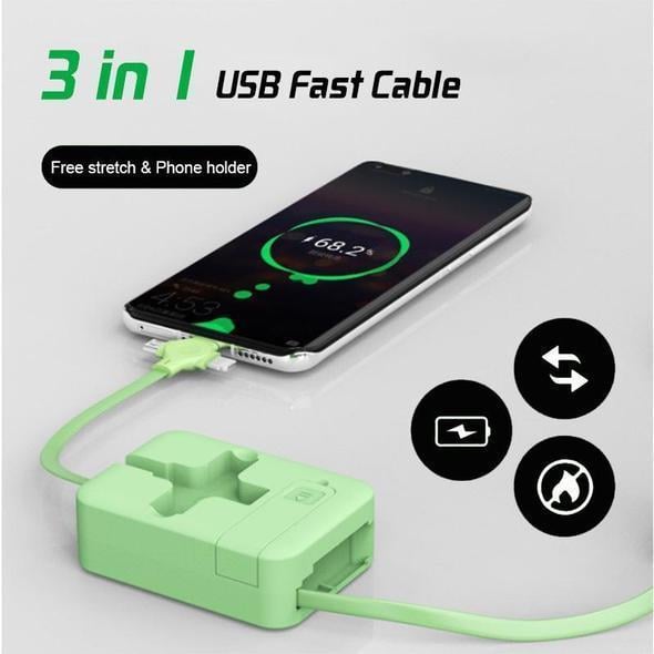 (❤️Summre Hot Sale- 48% OFF) 3-in-1 Data Cable Phone Stand