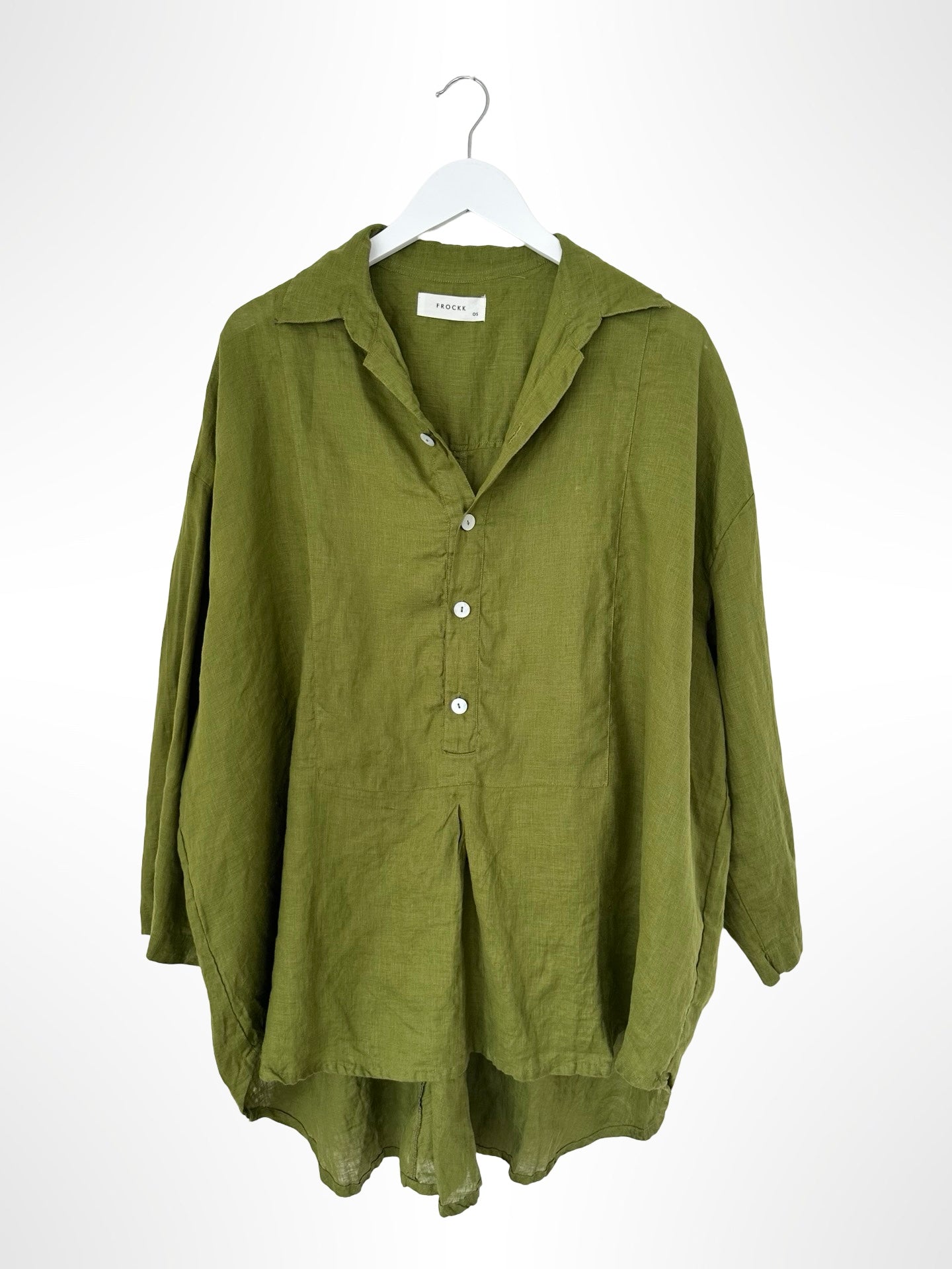 megan shirt - olive linen