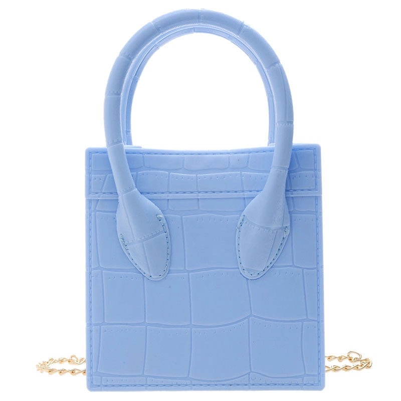 Women's Small All Seasons Pvc Solid Color Fashion Square Magnetic Buckle Handbag