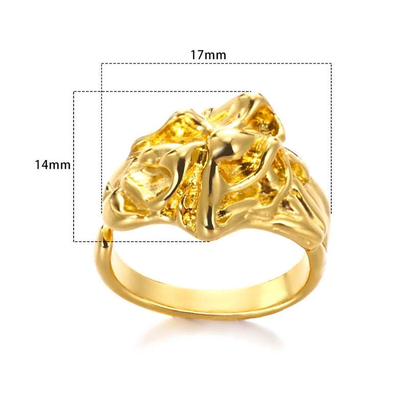 Minimalist Classic Style Solid Color 304 Stainless Steel Gold Plated Plating Rings