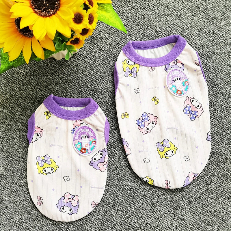 Knitted Pit Cartoon Printed Vest [pet Cute Super Cute Pet Clothing Dog Clothes]]