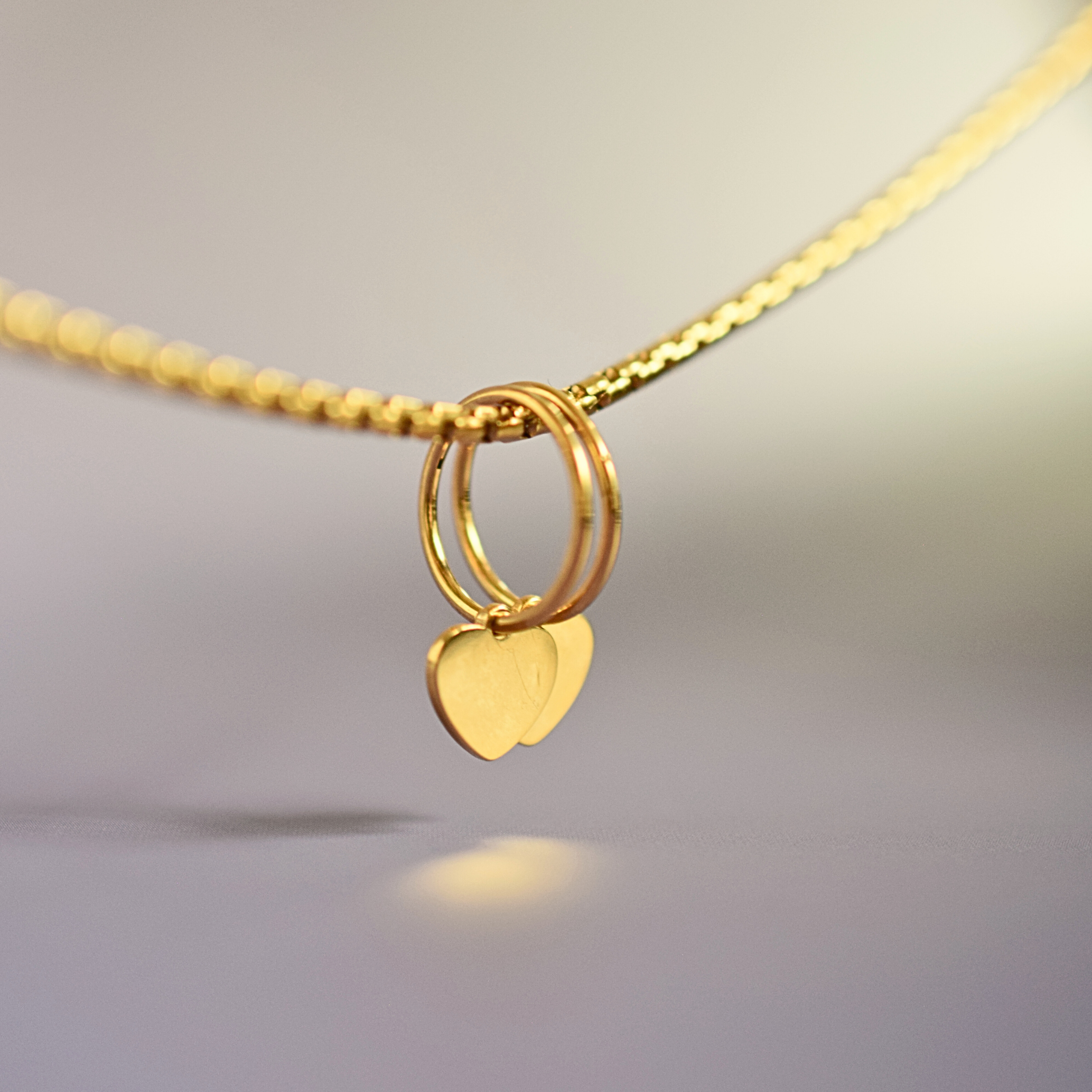 Tiffany heart charm hoops - Gold *NEW hoops