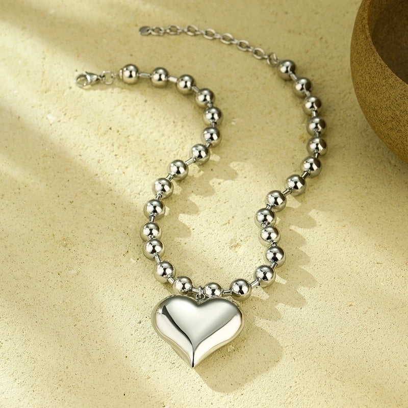 Lady Heart Shape 316 Stainless Steel  Plating Pendant Necklace