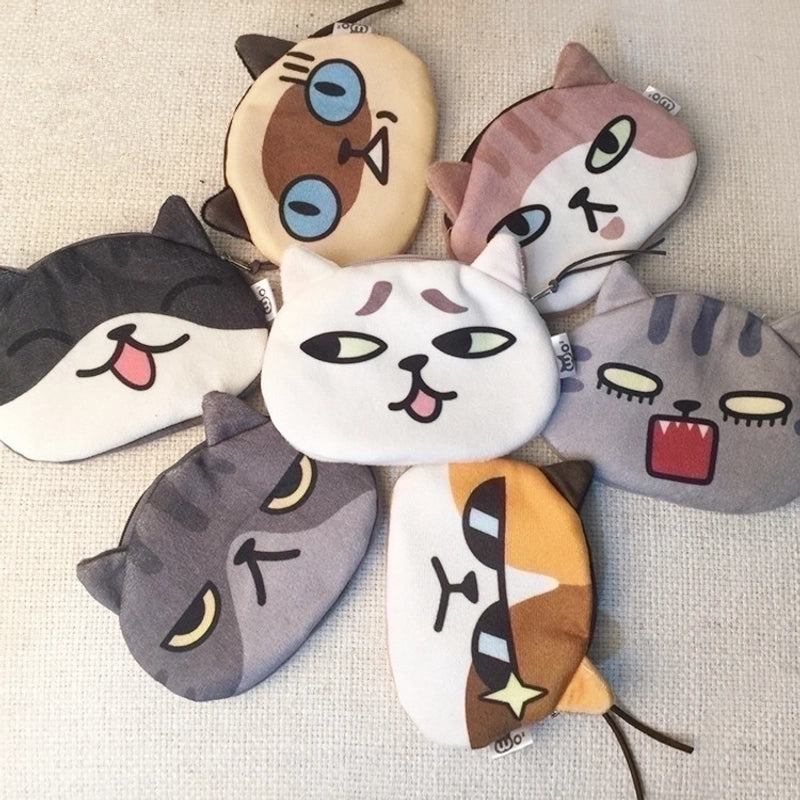 Women's Cat Plush Zipper Coin Purses