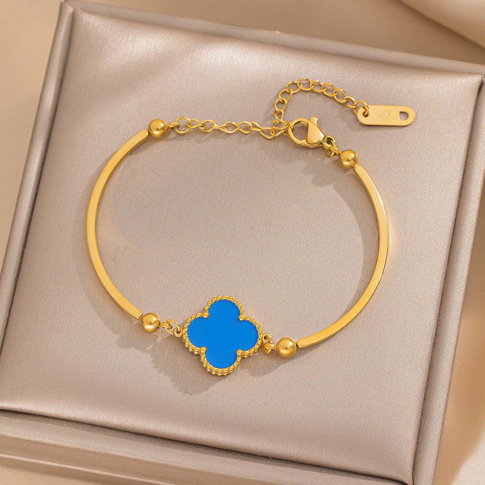 Sporty Women Titanium Steel Electroplating Bracelets
